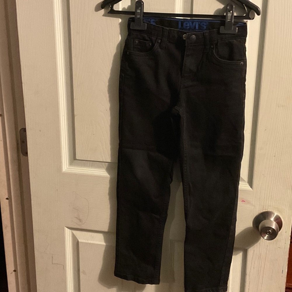 Levi's Black High-Rise Straight Jeans